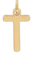 Gold Plated Initial Charms - T