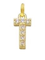 Gold Plated CZ Initial Charms