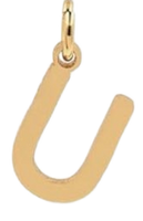Gold Plated Initial Charms - U