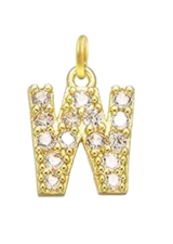 Gold Plated CZ Initial Charms