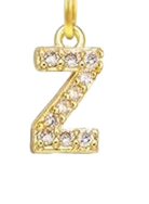Gold Plated CZ Initial Charms