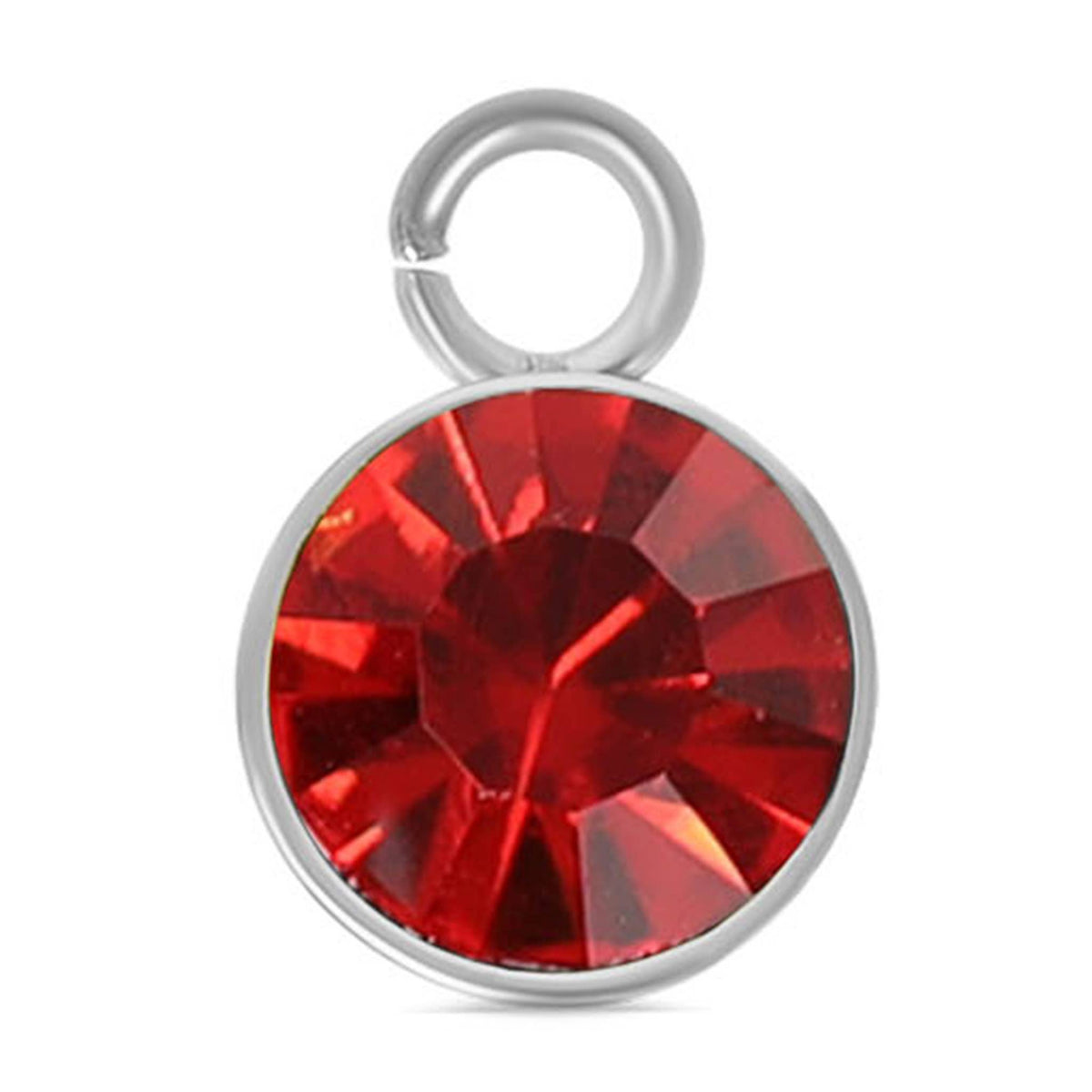 Stainless Steel Cubic Zirconia Birthstone Charm: December/BlueZircon