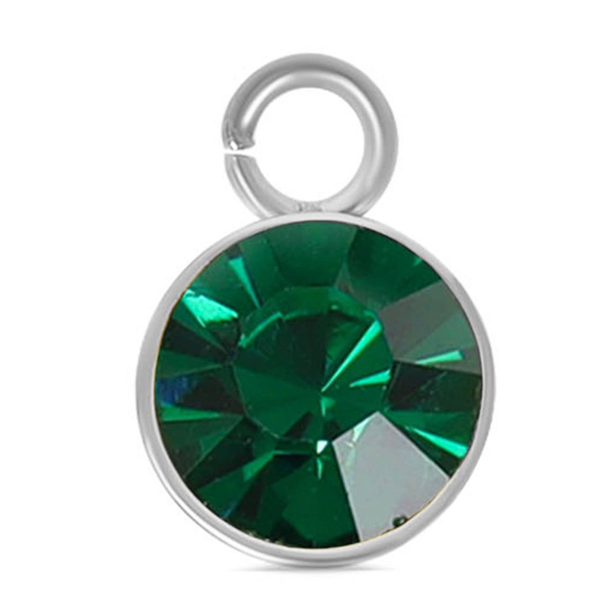 Stainless Steel Cubic Zirconia Birthstone Charm: December/BlueZircon