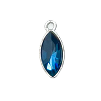 Gemstone Charms - Dark blue oval / Gold