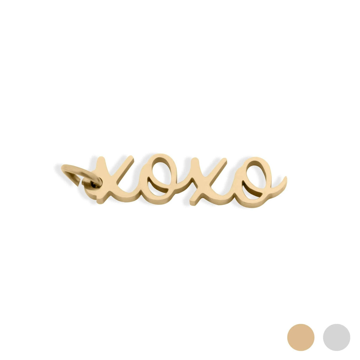 18K Gold PVD Stainless Steel XOXO Charm: Stainless