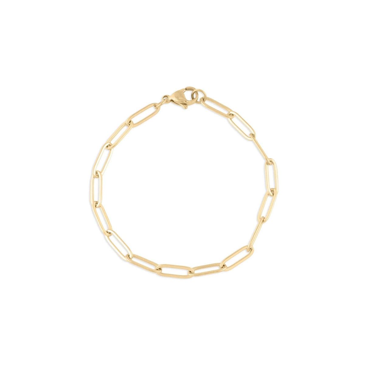 14K Gold Filled Plus™ 4mm Paperclip Chain Bracelet: Gold / 7"