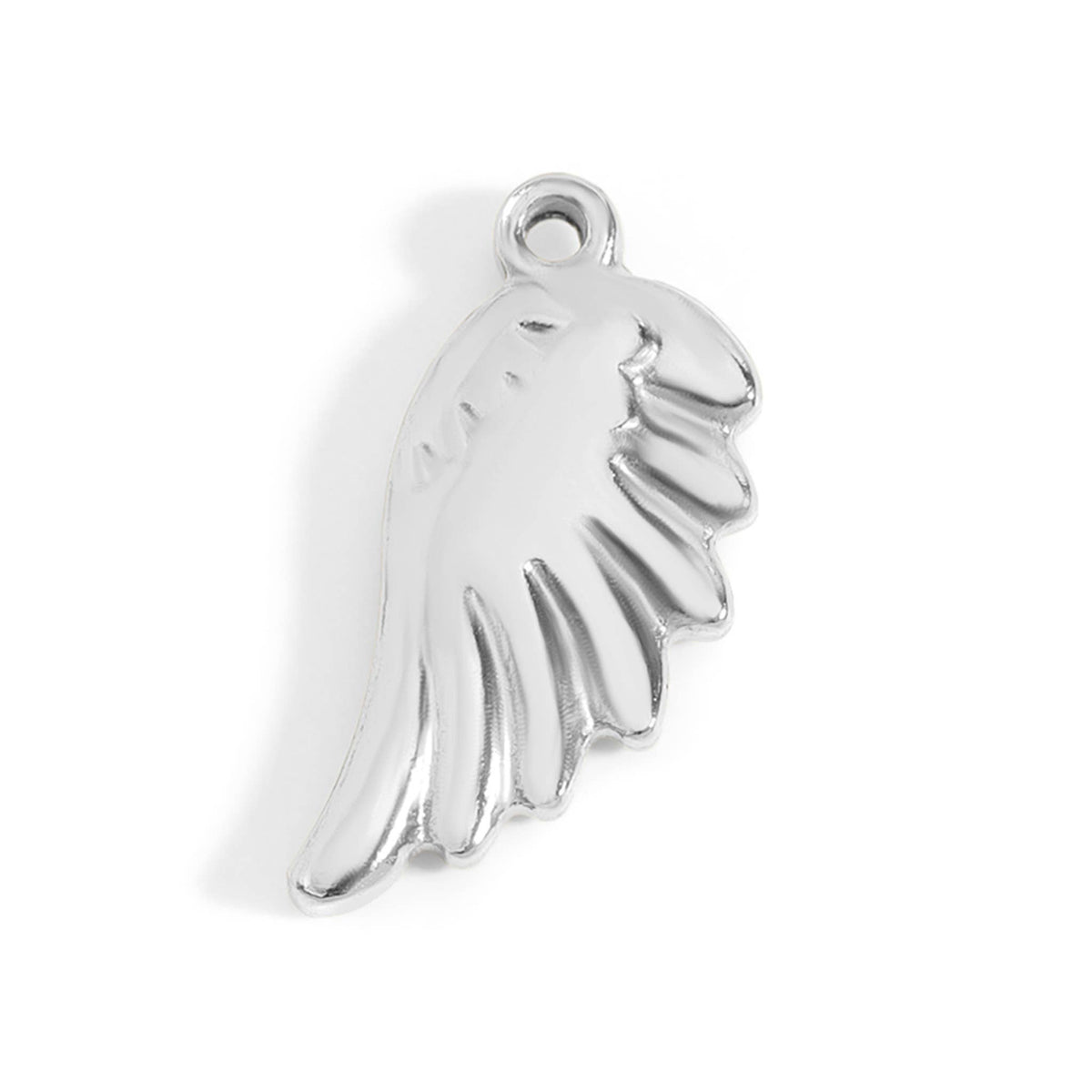 18K Gold PVD Stainless Steel Small Angel Wing Charm: Stainless