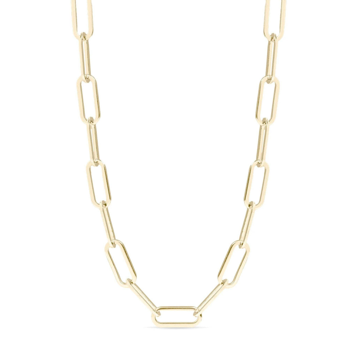 14K Gold Filled PLUS™ Paperclip Chain Necklace 4mm: Gold / 14"+2"