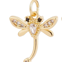 Gold Dragonfly Charms - 1