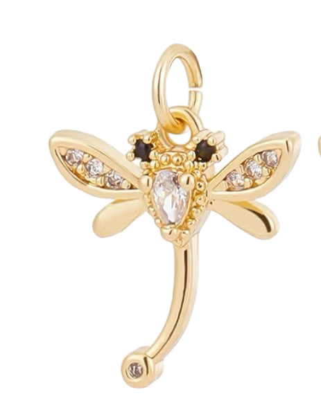 Gold Dragonfly Charms
