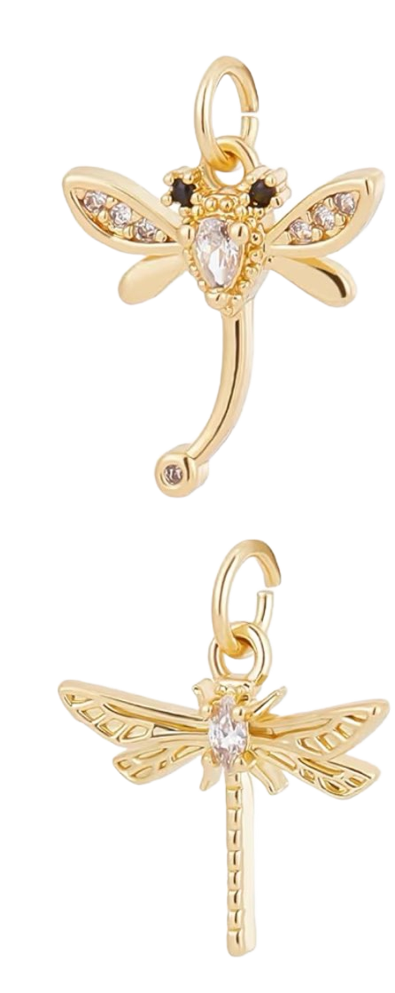 Gold Dragonfly Charms