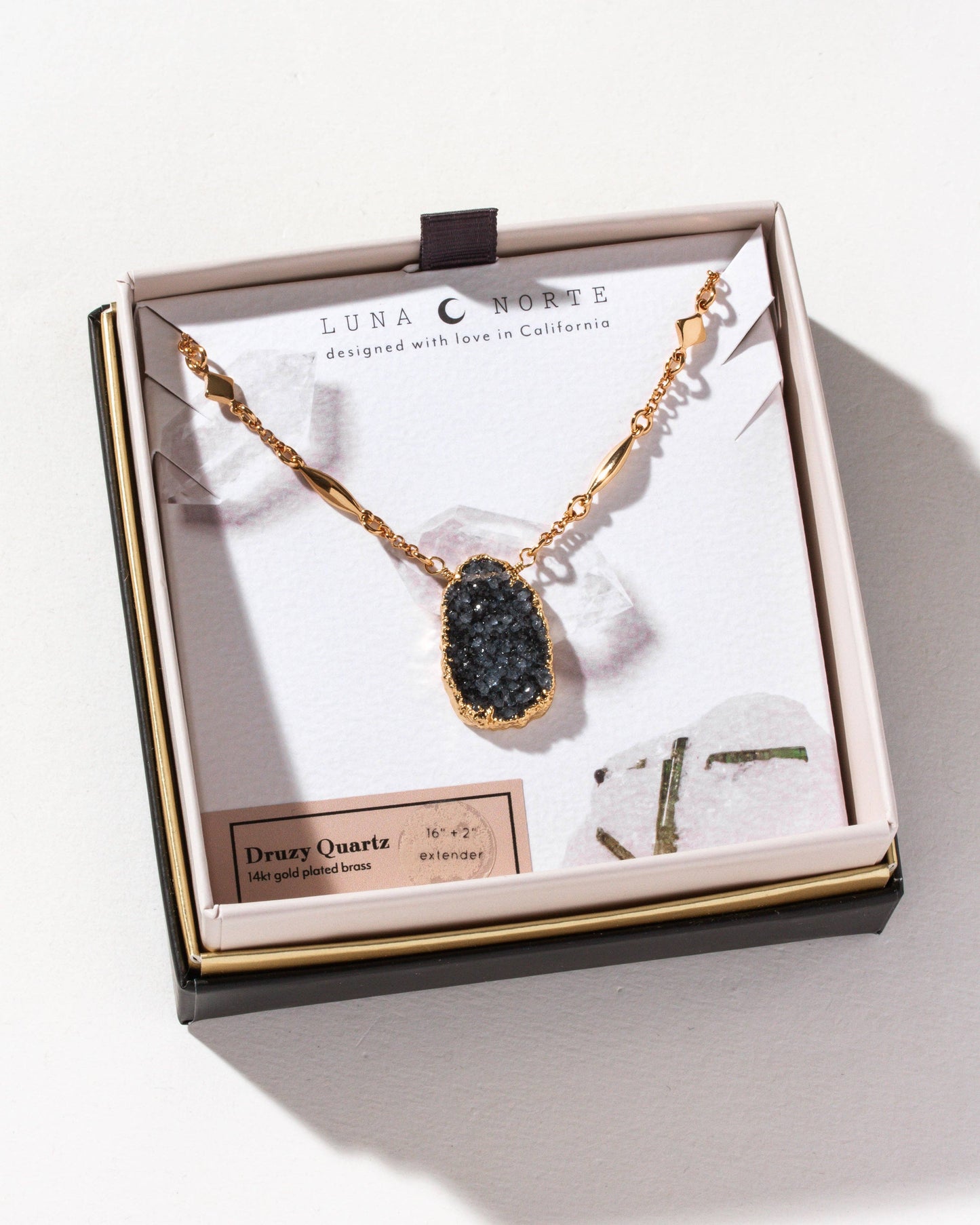 Star, Stone, & Soul Gemstone Necklace - Black Druzy