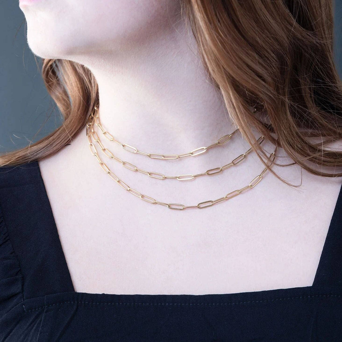 14K Gold Filled PLUS™ Paperclip Chain Necklace 4mm: Gold / 14"+2"