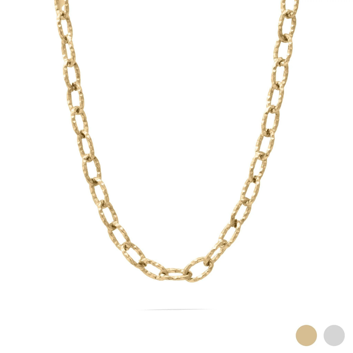 18K Gold PVD Stainless Steel Cable Link Chain Necklace: Stainless / 16"+2"