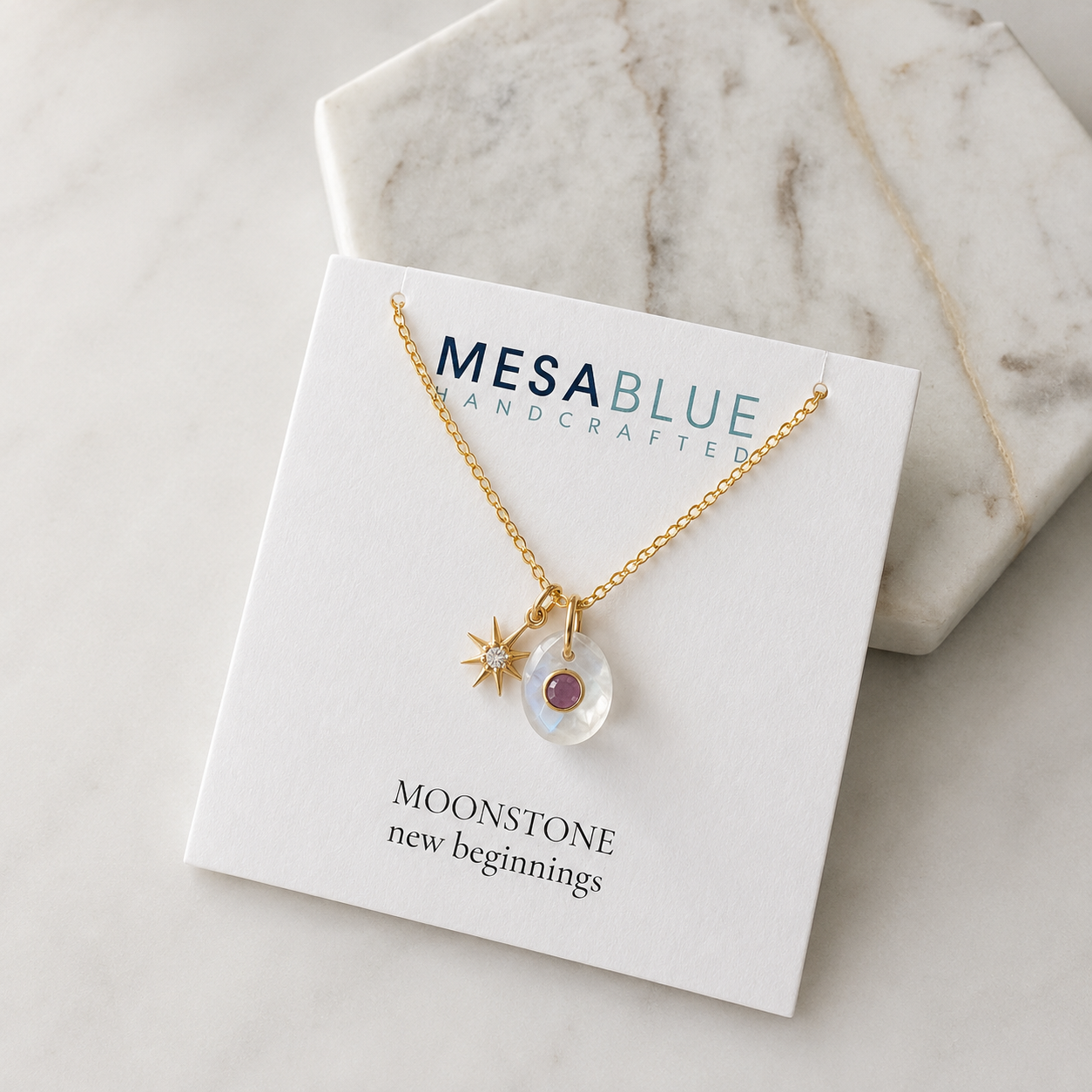 Moonstone Star Necklace: Labradorite