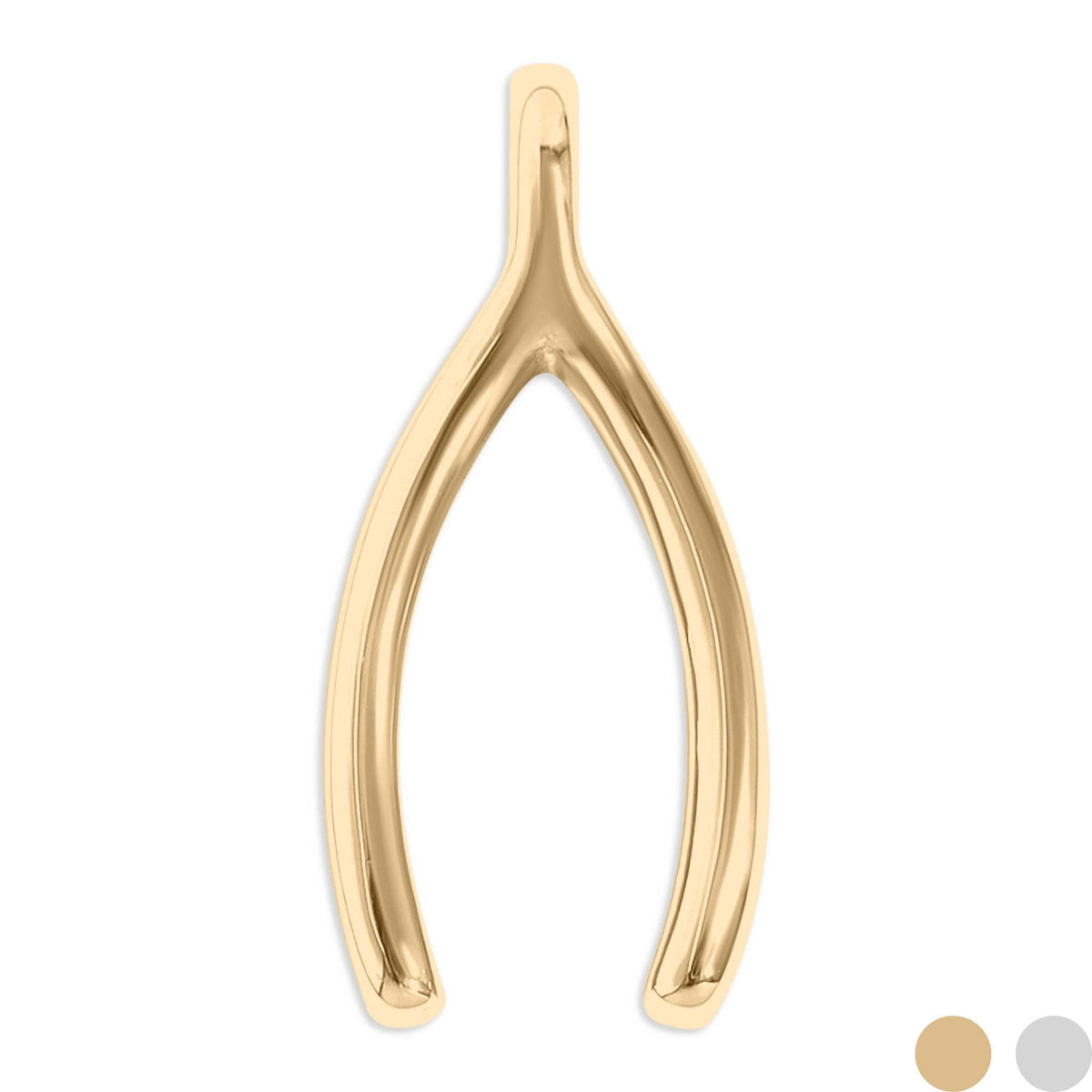 18K Gold PVD Stainless Steel Wishbone Charm: Gold
