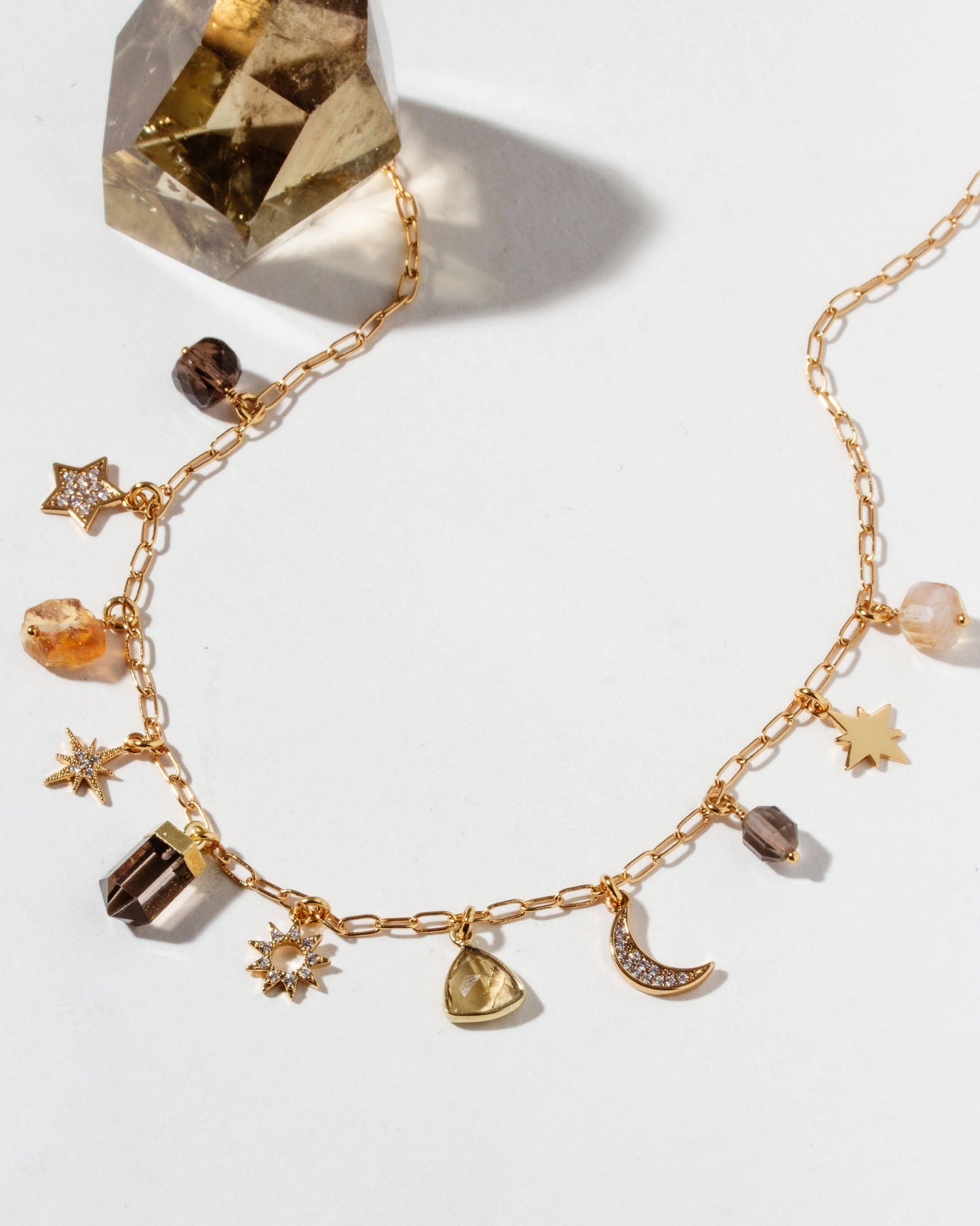 Golden Stardust Charm Necklace