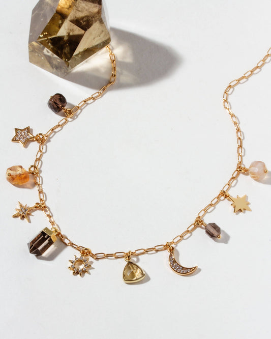 Golden Stardust Charm Necklace