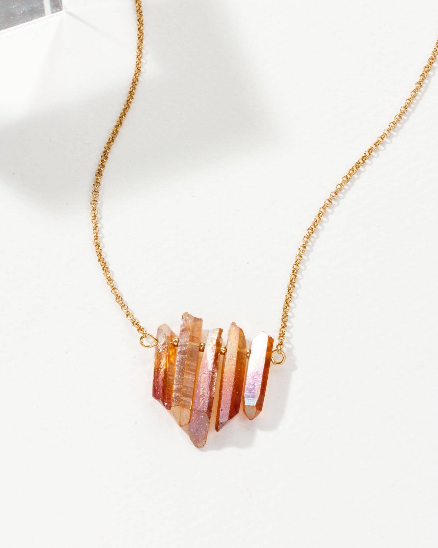 Rainy Day Necklace - Peach Quartz