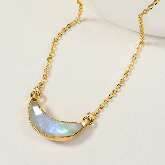 14ct Sterling Silver Eclipse Necklace - Moonstone: 14k Gold plated Silver