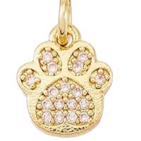 Paw Print CZ Charms - small